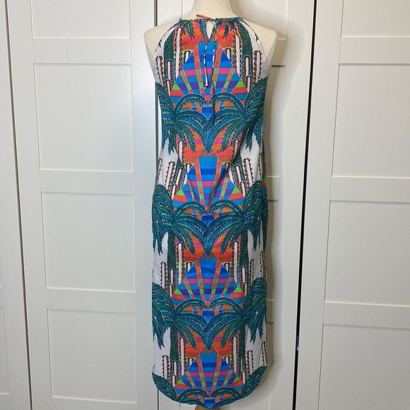 Mara Hoffman M Mirage Palm Halter Tie Maxi Midi Dress - Picture 5 of 6